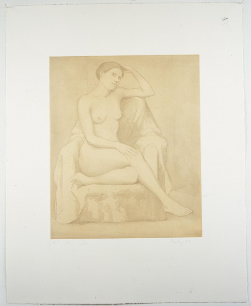 Seated Nude, a Etching and Acquatint by William Bailey