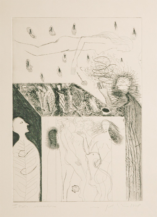 Carnival Songs, a drypoint by Mimmo Paladino