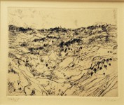 Hills of Jerusalem {5}, a soft ground etching by Anna Ticho