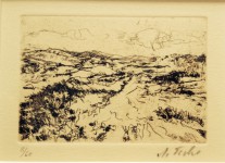 Jerusalem Hills {5}, a soft ground etching by Anna Ticho